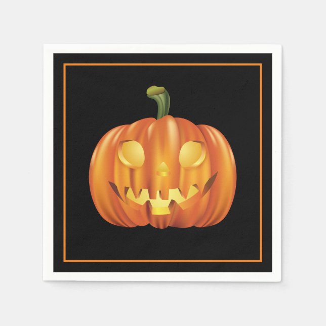 Halloween Pumpkin Paper Napkins Serviette (Vorderseite)