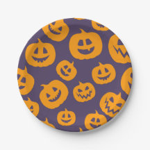 Halloween Pumpkin Paper Plate