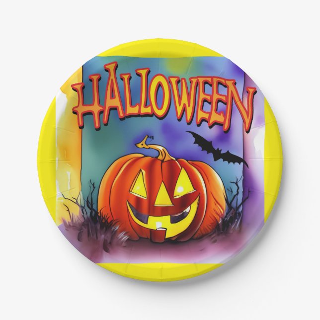 Halloween Pumpkin Pappteller (Vorderseite)