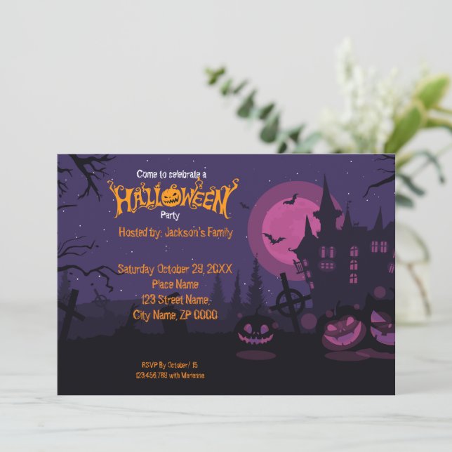 Halloween Pumpkin-Party Einladung (Stehend Vorderseite)