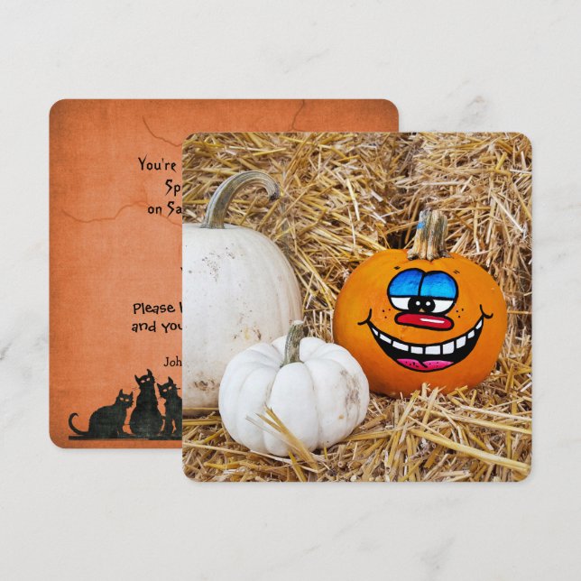 Halloween Pumpkin-Party Einladung (Vorne/Hinten)