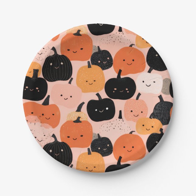 Halloween Pumpkin-Patch Pappteller (Vorderseite)