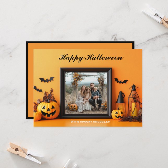 Halloween Pumpkin Patch Portraits Karte (Vorderseite/Rückseite Beispiel)