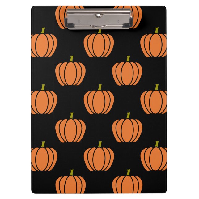 Halloween Pumpkin Pattern Clipboard Klemmbrett (Vorderseite)