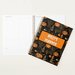 Halloween Pumpkin Pattern Dark Planer