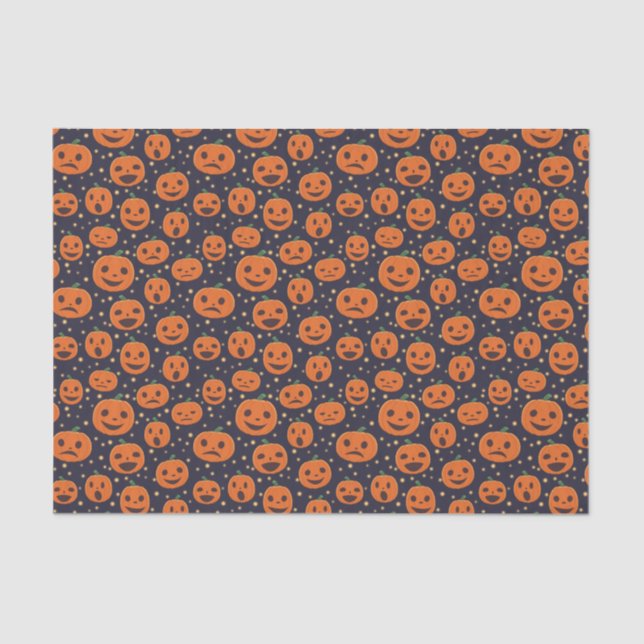Halloween Pumpkin Pattern Jack-o-Lantern Festival Seidenpapier (Vorderseite)