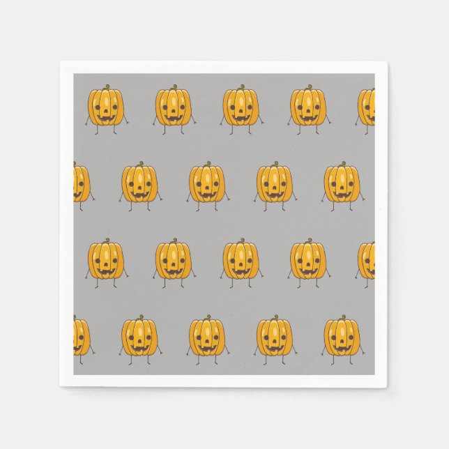 Halloween Pumpkin Pattern Paper Napkin Serviette (Vorderseite)