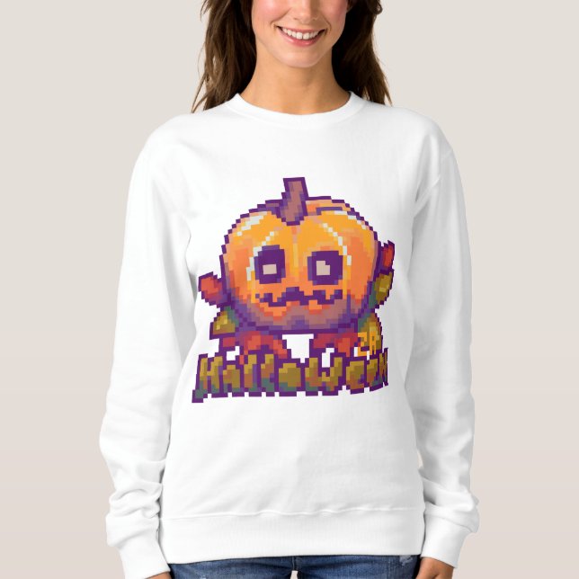 Halloween, pumpkin Pixel art Sweatshirt (Vorderseite)
