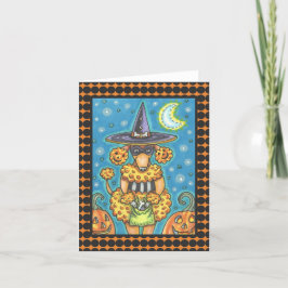 HALLOWEEN PUMPKIN POODLE NOTE GREETKARTE Blank Karte