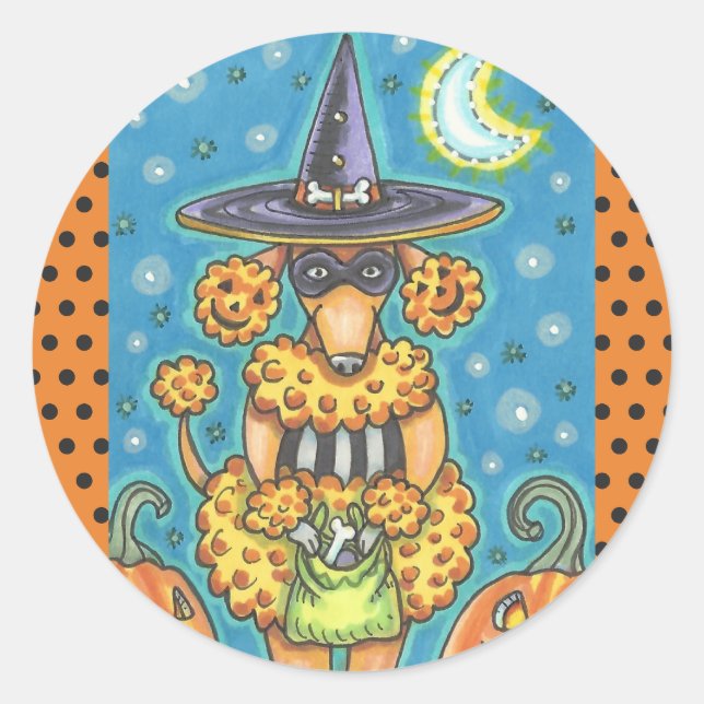 HALLOWEEN PUMPKIN POODLE STICKERS (Vorderseite)