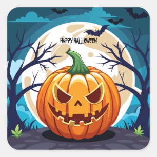 Halloween Pumpkin Quadratischer Aufkleber