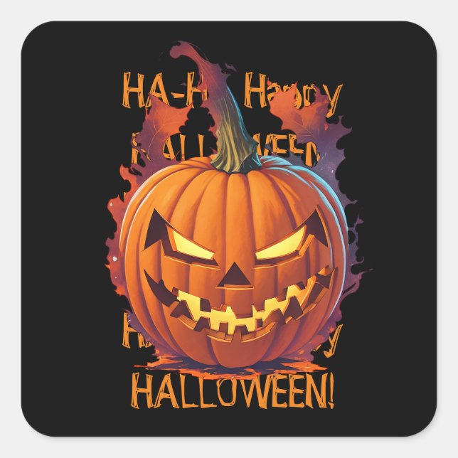 Halloween Pumpkin Quadratischer Aufkleber (Vorderseite)