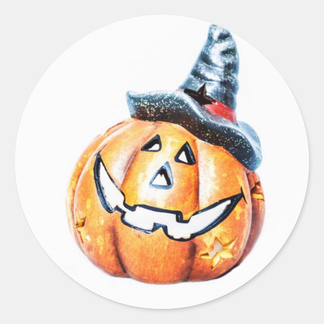 Halloween Pumpkin Runder Aufkleber (Vorderseite)