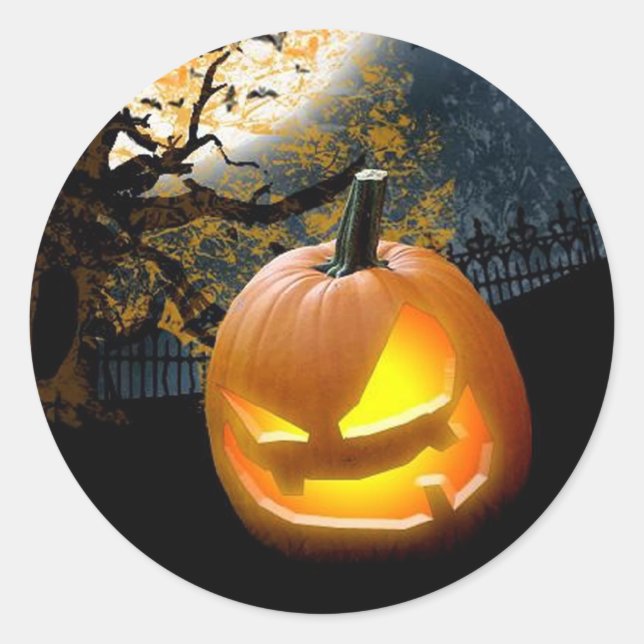 Halloween Pumpkin Runder Aufkleber (Vorderseite)