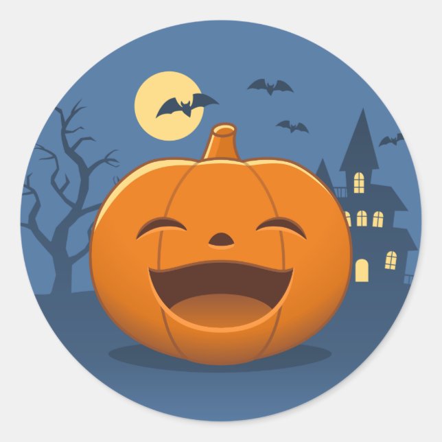 Halloween Pumpkin Runder Aufkleber (Vorderseite)