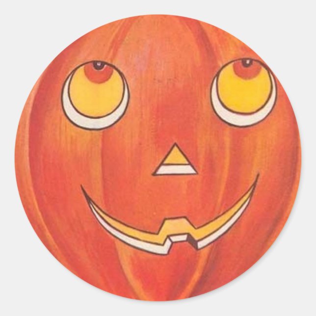 Halloween Pumpkin Runder Aufkleber (Vorderseite)