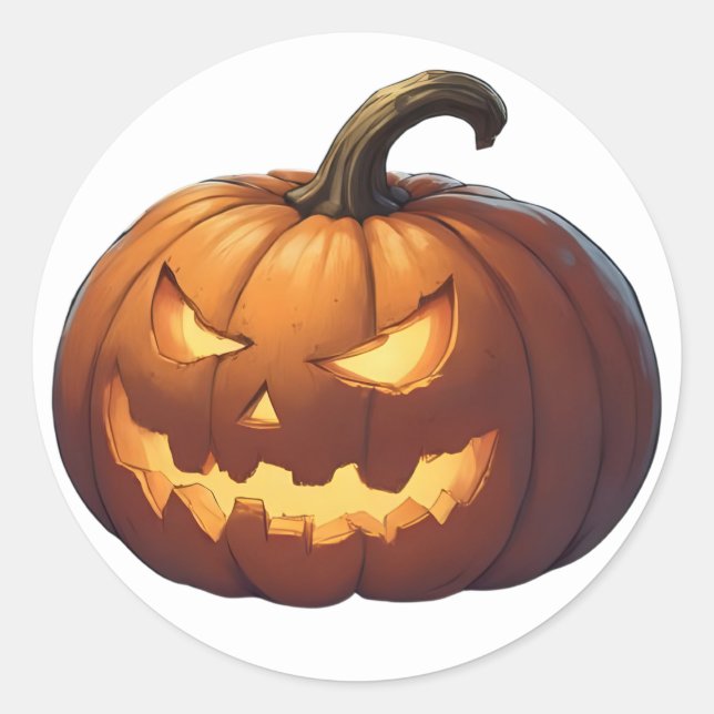 Halloween Pumpkin Runder Aufkleber (Vorderseite)