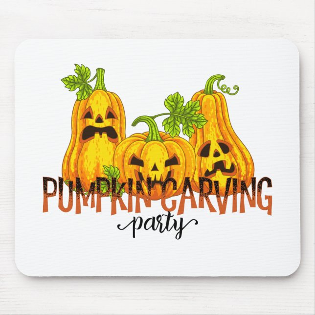 Halloween Pumpkin Schnitzerei Party Fall Funny Mousepad (Vorne)