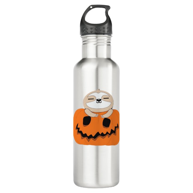 Halloween Pumpkin Sloth Classic T - Shirt Edelstahlflasche (Vorderseite)