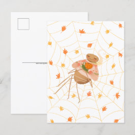 Halloween Pumpkin Spice Cosy Spider Postkarte