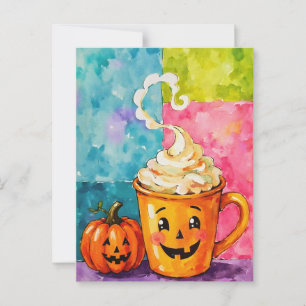 Halloween Pumpkin Spice Latte Postkarte