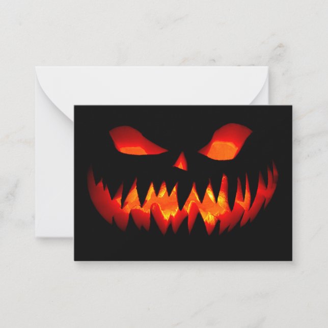 Halloween Pumpkin Spooky Beängstigender Horror Ora Mitteilungskarte (Vorderseite)