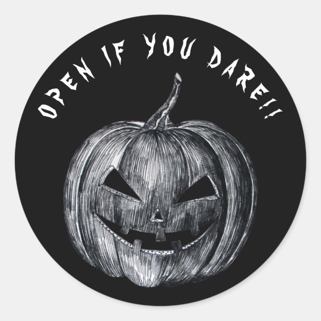 Halloween Pumpkin Spooky Black Runder Aufkleber (Vorderseite)