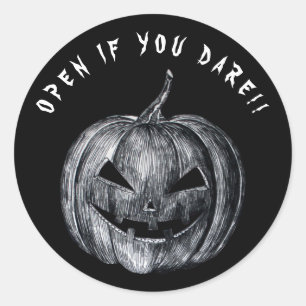 Halloween Pumpkin Spooky Black Runder Aufkleber
