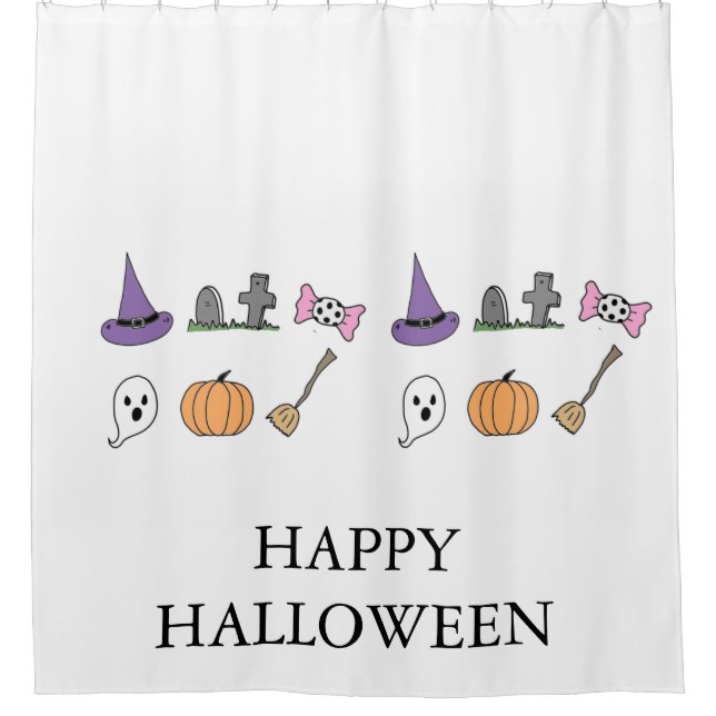 Halloween Pumpkin Spooky Kopf Duschvorhang (Vorderseite)