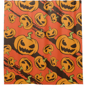 Halloween Pumpkin: Spooky Seamless Pattern Duschvorhang