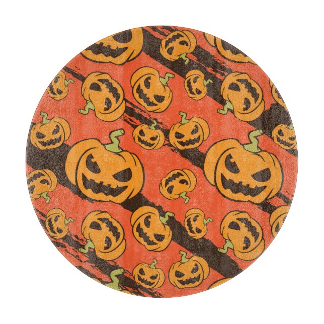 Halloween Pumpkin: Spooky Seamless Pattern Schneidebrett (Vorderseite)