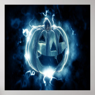 Halloween Pumpkin Steam Wallpaper Design Poster
