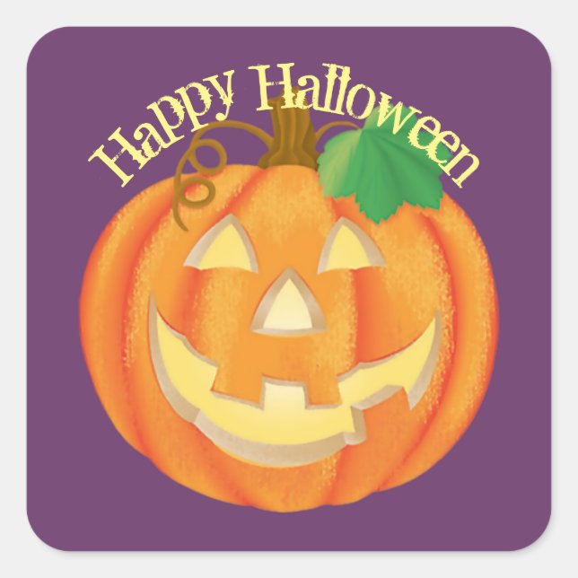 Halloween-Pumpkin-Sticker Quadratischer Aufkleber (Vorderseite)
