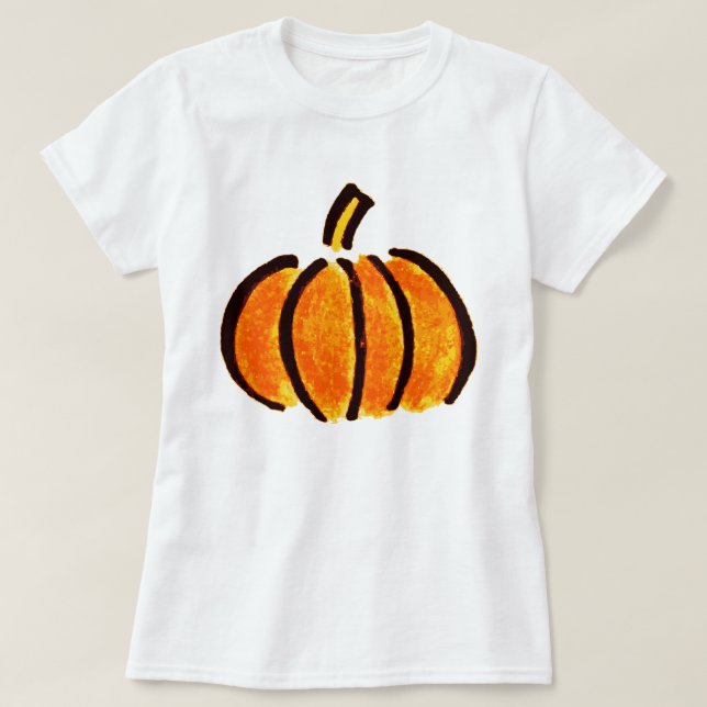Halloween Pumpkin Stift Zeichnend, Pumpkins T-Shirt (Design vorne)