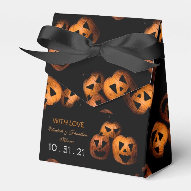 Halloween Pumpkin Tiled Favor Box Geschenkschachtel (Vorderseite)