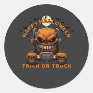 Halloween Pumpkin Truck Monster Spooky Spuk Runder Aufkleber