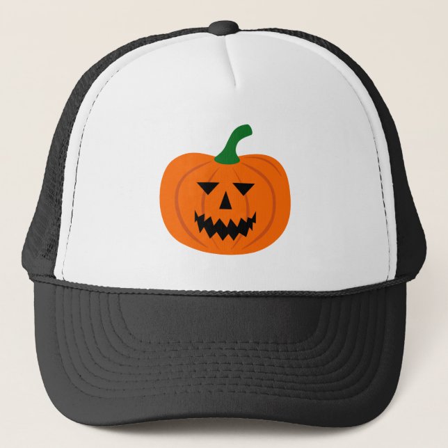 Halloween Pumpkin Trucker Hat Truckerkappe (Vorderseite)