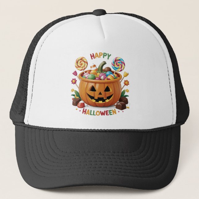 Halloween Pumpkin Truckerkappe (Vorderseite)