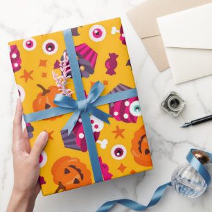 HALLOWEEN PUMPKIN UND EYEBALLS GESCHENKPAPIER