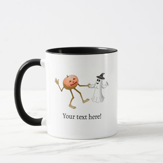 Halloween Pumpkin und Ghost tanzen Tasse (Links)