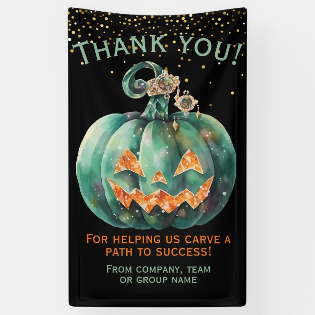 Halloween Pumpkin Vielen Dank Banner (Vertikal)