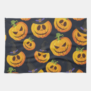 Halloween Pumpkin: Vintages Hexenmuster Geschirrtuch