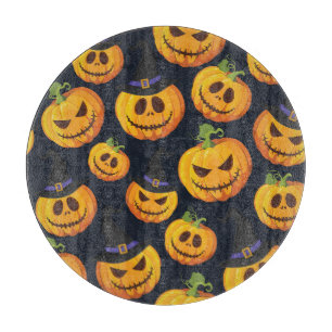 Halloween Pumpkin: Vintages Hexenmuster Schneidebrett