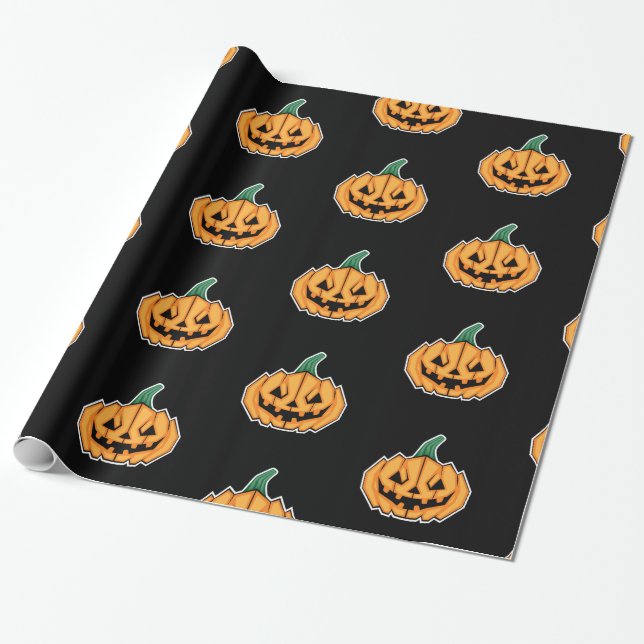 Halloween Pumpkin (Winkelstil) Geschenkpapier (Ungerollt)