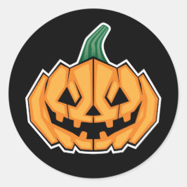 Halloween Pumpkin (Winkelstil) Runder Aufkleber