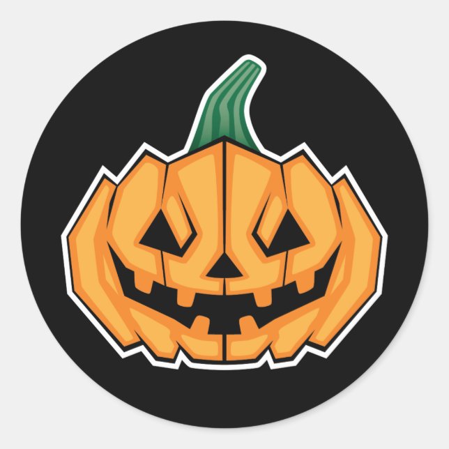 Halloween Pumpkin (Winkelstil) Runder Aufkleber (Vorderseite)