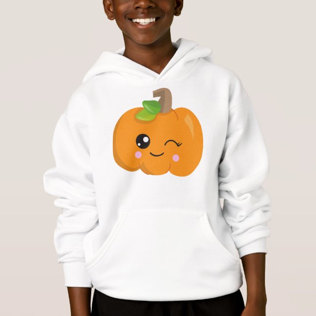 Halloween Pumpkin, Winking Pumpkin, Trick oder Tre Hoodie (Vorderseite)