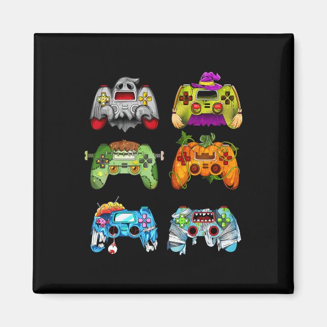 Halloween Pumpkin Witch Gaming Controller Zombie Magnet (Vorne)