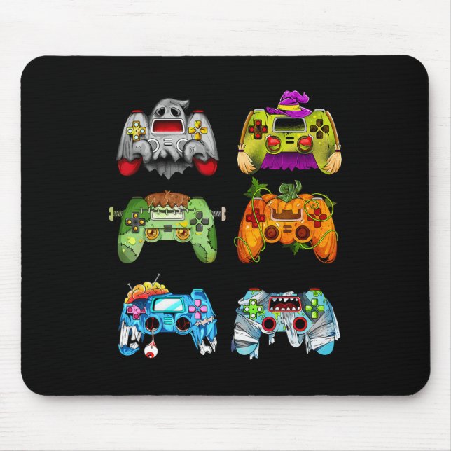 Halloween Pumpkin Witch Gaming Controller Zombie Mousepad (Vorne)