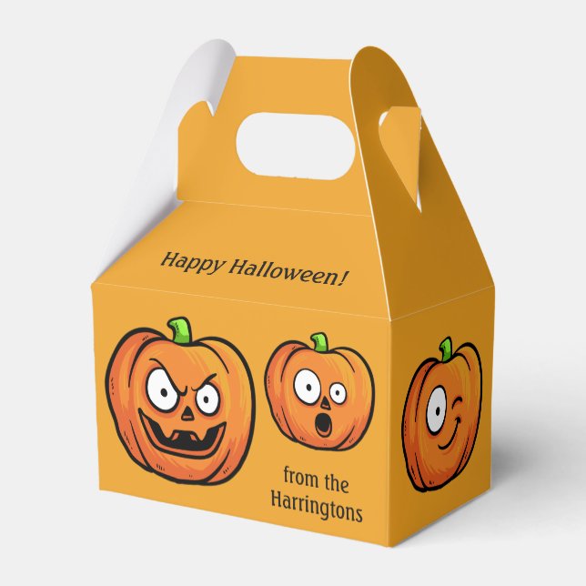 Halloween Pumpkins benutzerdefiniertes Textfeld Geschenkschachtel (Rückseite)